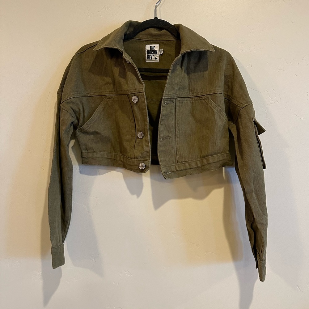 The Rockn Rev Crop Utility Denim Jacket